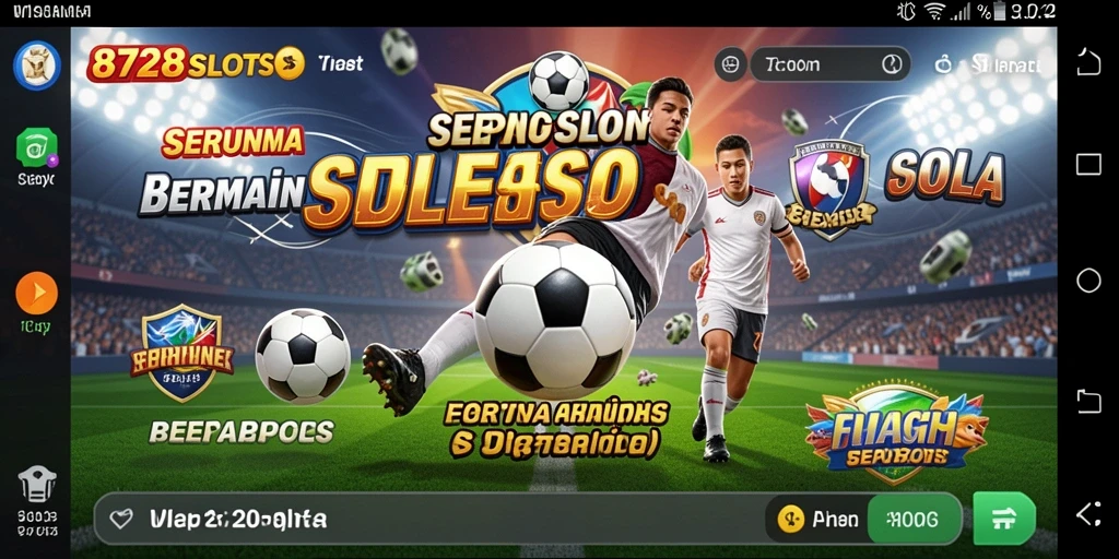 Tampilan gameplay <strong>8728SLOTS</strong> yang seru dengan tema sepak bola.