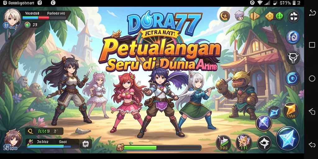 Tampilan gameplay seru dengan karakter anime ikonik.