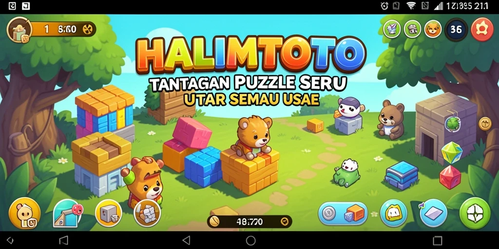 Screenshot gameplay HALIMTOTO menunjukkan tantangan puzzle yang memikat.