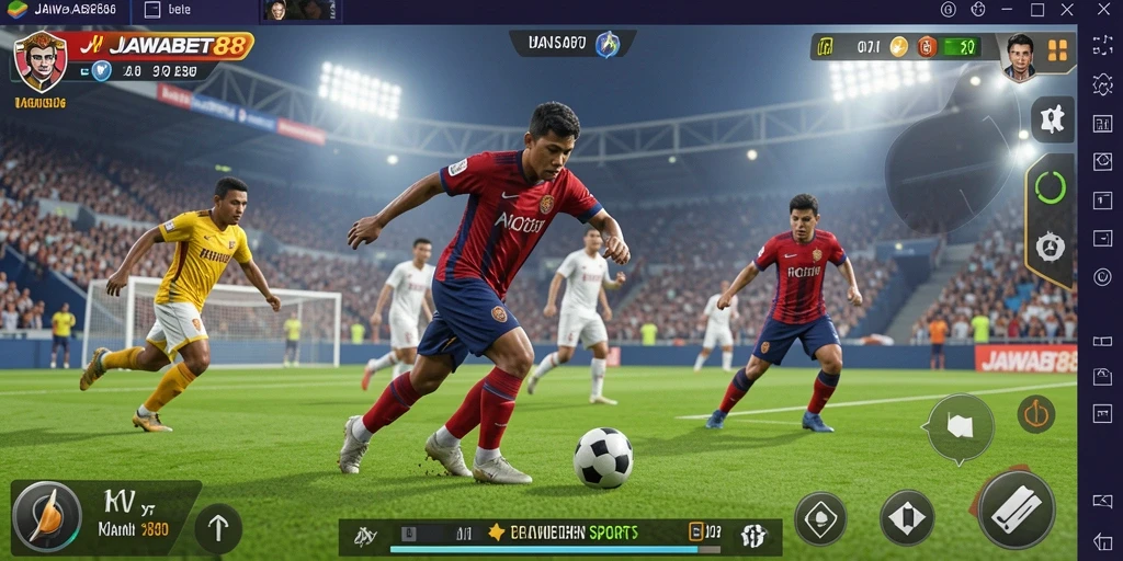 Tampilan utama gameplay JAWABET88 menampilkan semangat olahraga yang kompetitif.