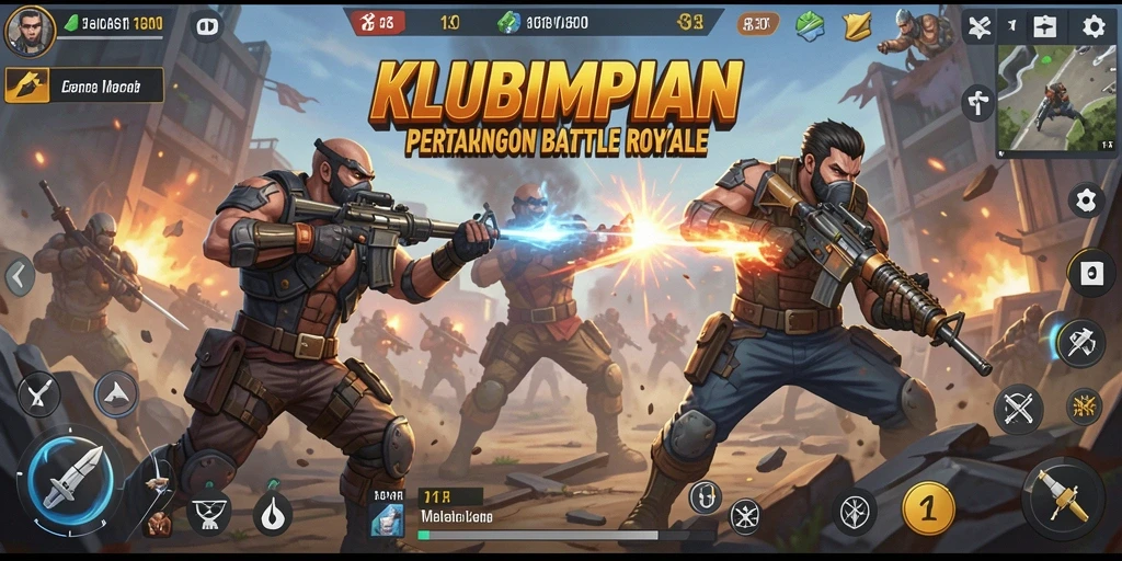 Screenshot menampilkan aksi mendebarkan dalam permainan Battle Royale.