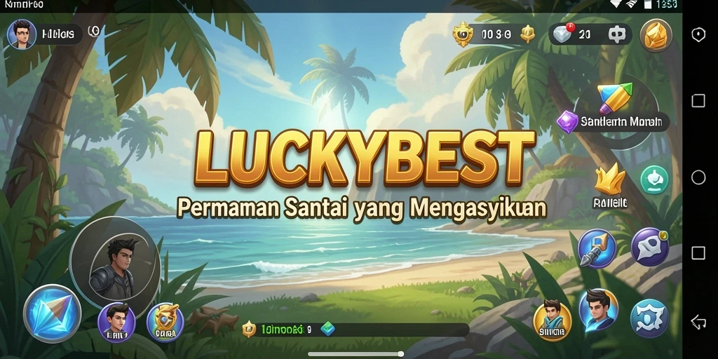 Tangkapan layar gameplay menampilkan momen menyenangkan dalam LUCKYBEST.