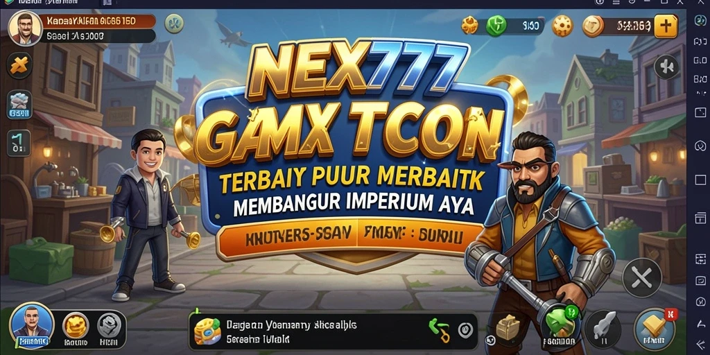 Tampilan gameplay NEX777 dengan elemen manajemen bisnis yang menarik.