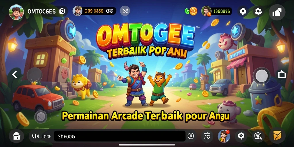 Tampilan utama gameplay OMTOGEL yang seru dan penuh warna.