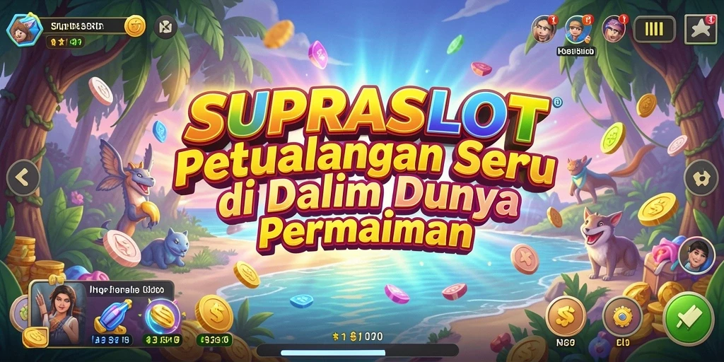 Tampilan gameplay Adventure SUPRASLOT dengan aksi seru dan grafis menawan.