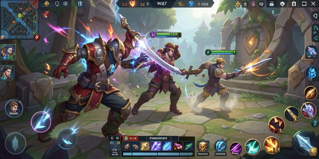 Tampilkan gameplay seru WG87 dengan karakter MOBA yang unik.